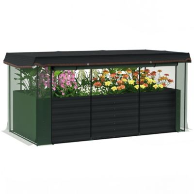 Galvanized Steel Raised Garden Bed with Crop Cage and Shade Cloth