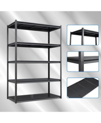72"H  5 Tier Metal Shelves for Storage Garage Shelving 2000LBS Heavy Duty Storage Shelves Adjustable Garage Shelf Industrial Shelving Unit Storage Utility Rack,47.2"W23.6"D72"H,Black