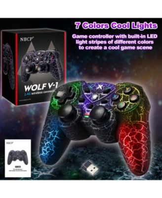Wireless RGB Gaming Controller with Dual Vibration for Windows 7/8/10/11 – Adjustable Turbo & Ergonomic Design