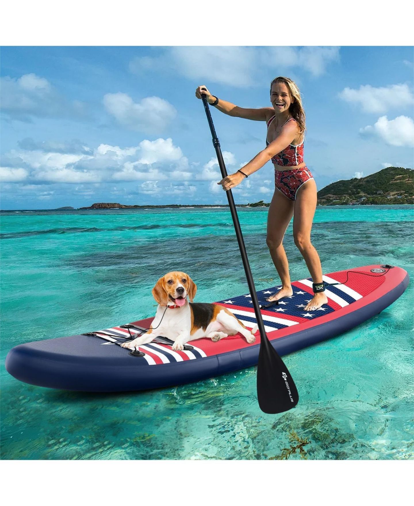 Детские игрушки HONGGE Inflatable Paddle Board with Removable Fin and Backpack, цвет: Красный — фото 2