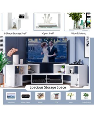 3 Pieces Adjustable TV Stand for TVs up to 65 Inch with Shelves