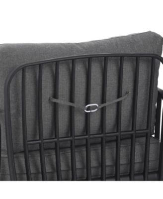 Streamdale Outdoor Club Chairs (Set of 2), Modern, Waterproof Cushions, Black/Gray