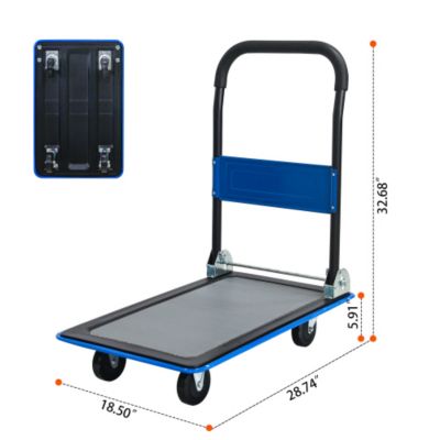 Foldable Platform Push Hand Truck Cart with 880 lbs Weight Capacity