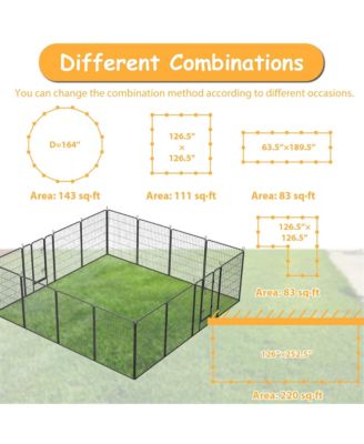 Dog Playpen Outdoor, 16 Panels Dog Pen 40" Height Dog Fence Exercise Pen with Doors for Large/Medium/Small Dogs, Portable Pet Playpen for Yard, RV, Camping, Hammer Paint Finish