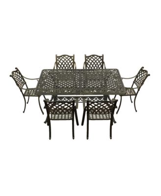 7-Piece Outdoor Patio Furniture Set Dinning Chair with Foldable Table