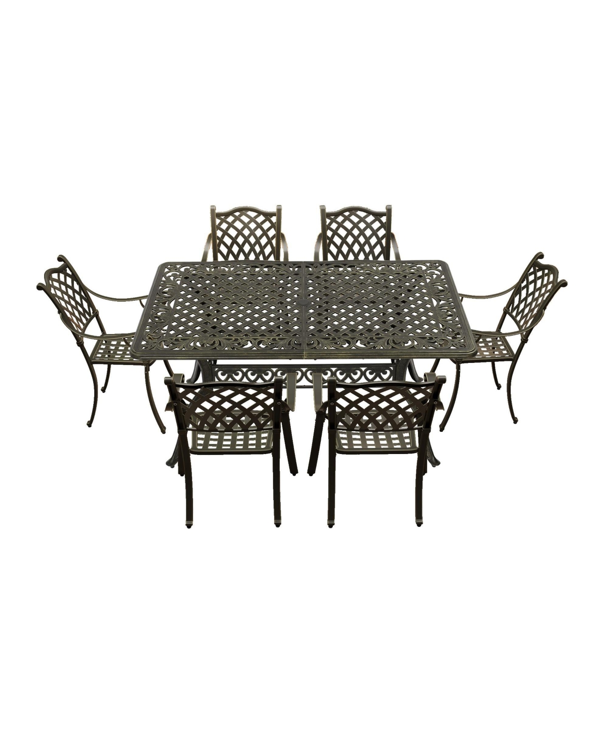 Mondawe 7-Piece Outdoor Patio Furniture Set Dinning Chair with Foldable Table