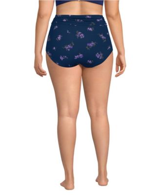 Women's Ruched High Waisted Full Coverage Bikini Bottoms