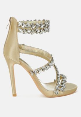 Womens Korna Diamante Embellished Stiletto Heel Sandals