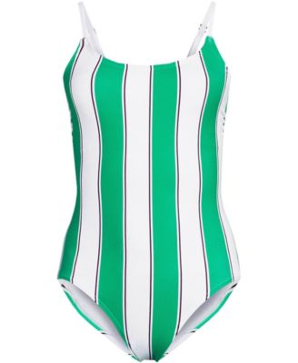 Women's Tugless Thin Strap One Piece Swimsuit