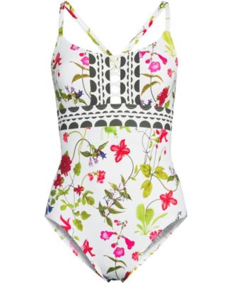 Women's Long Lace Up One Piece Swimsuit