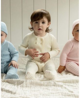 Baby Girls 2 Piece Double-Breasted Sweater Rib Footie Set