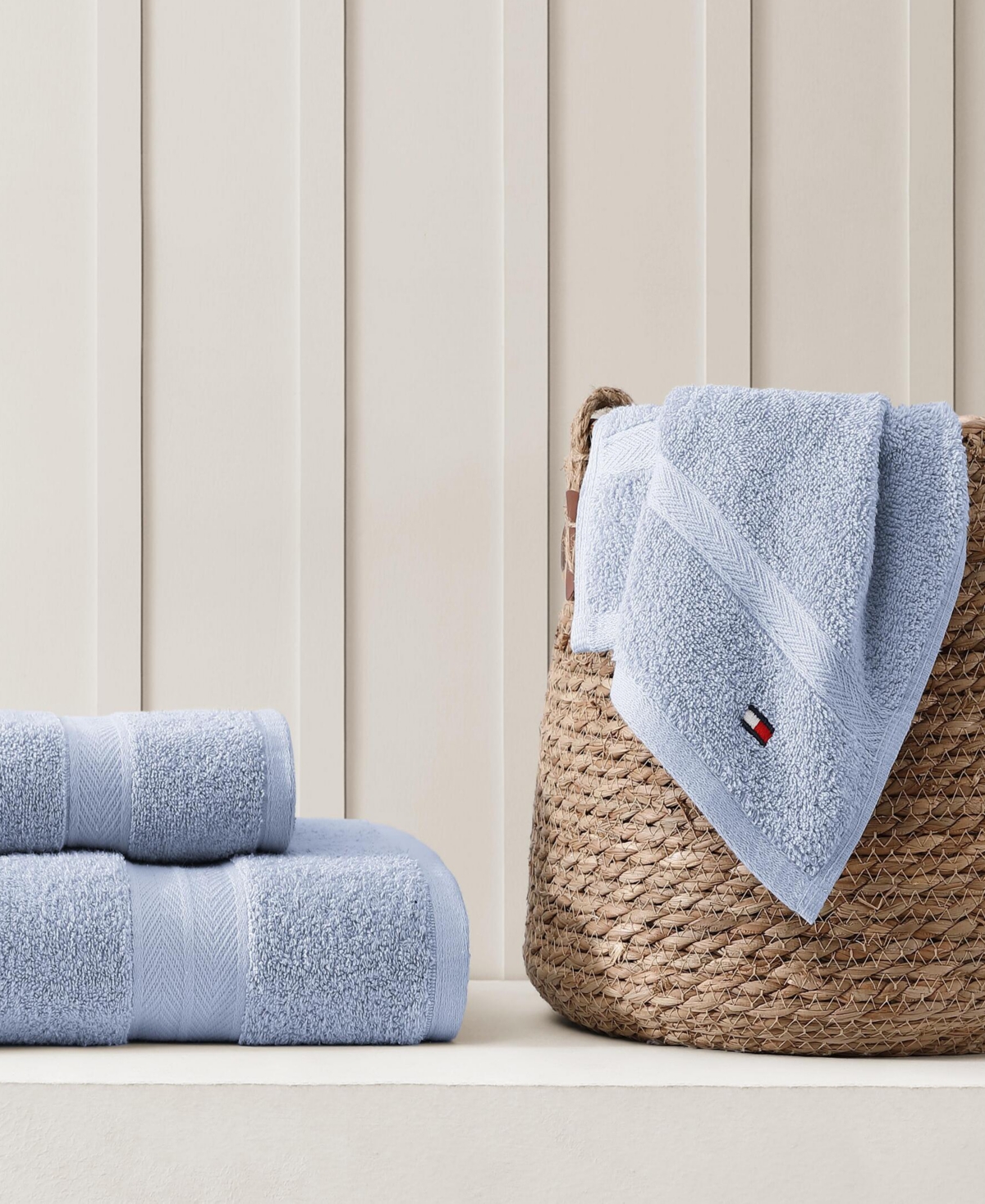Shop Tommy Hilfiger Home Modern American Solid Cotton Hand Towel, 16" X 26"