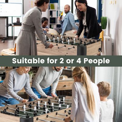 Full Size Foosball Table Game Set with Large Playfield Smooth Rod Control and Adjustable Legs