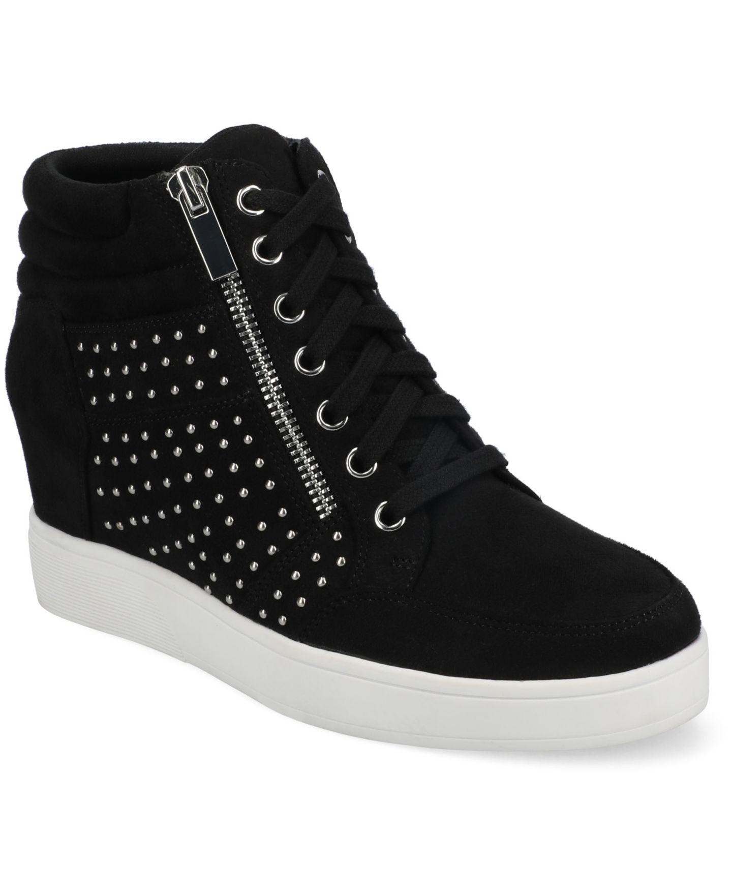 Женские кроссовки Journee Collection Clarity Wedge Lace Up, цвет: Чёрный — фото 1