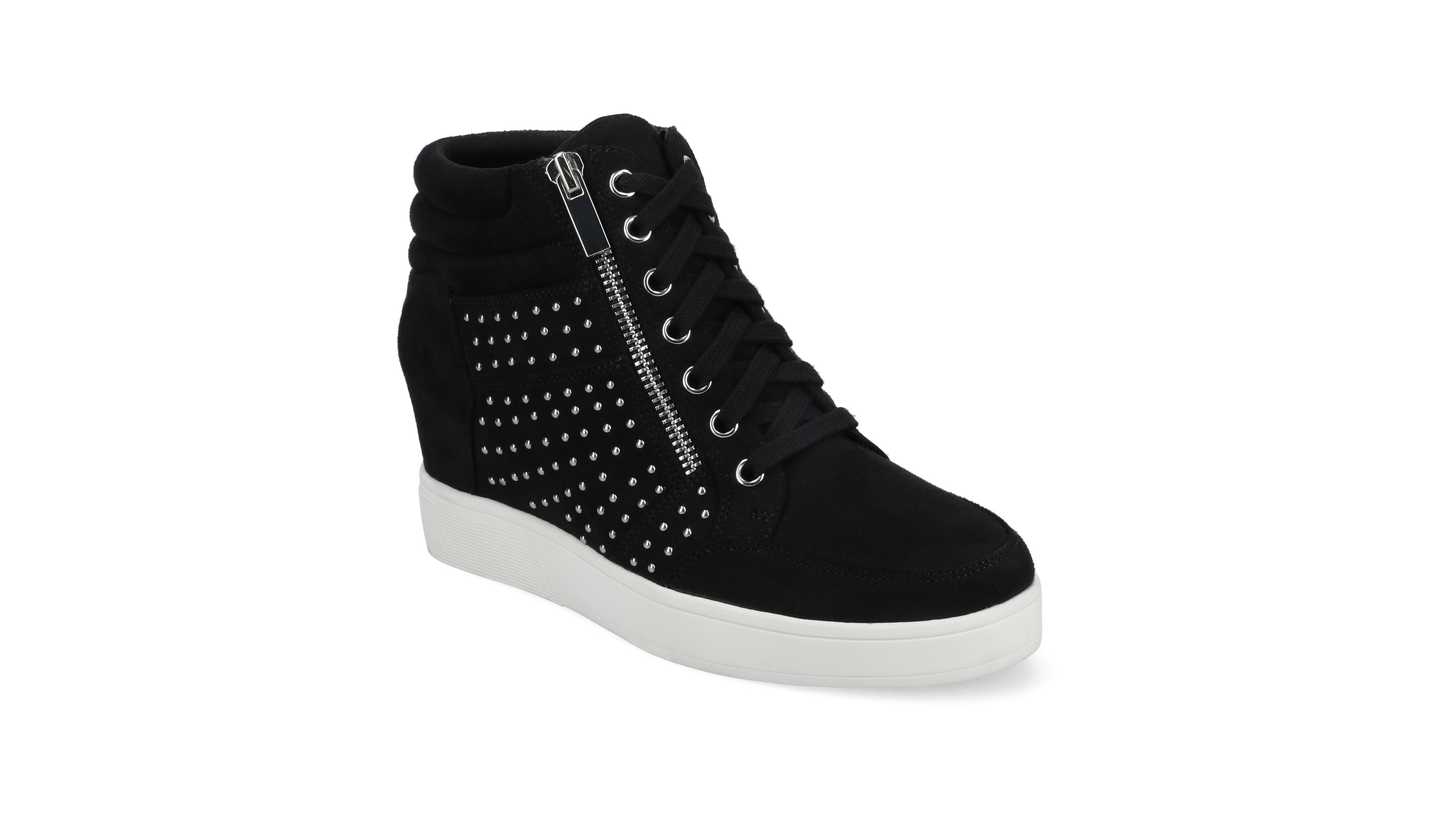 Journee Collection Women's Clarity Round Toe Comfort Wedge Sneakers