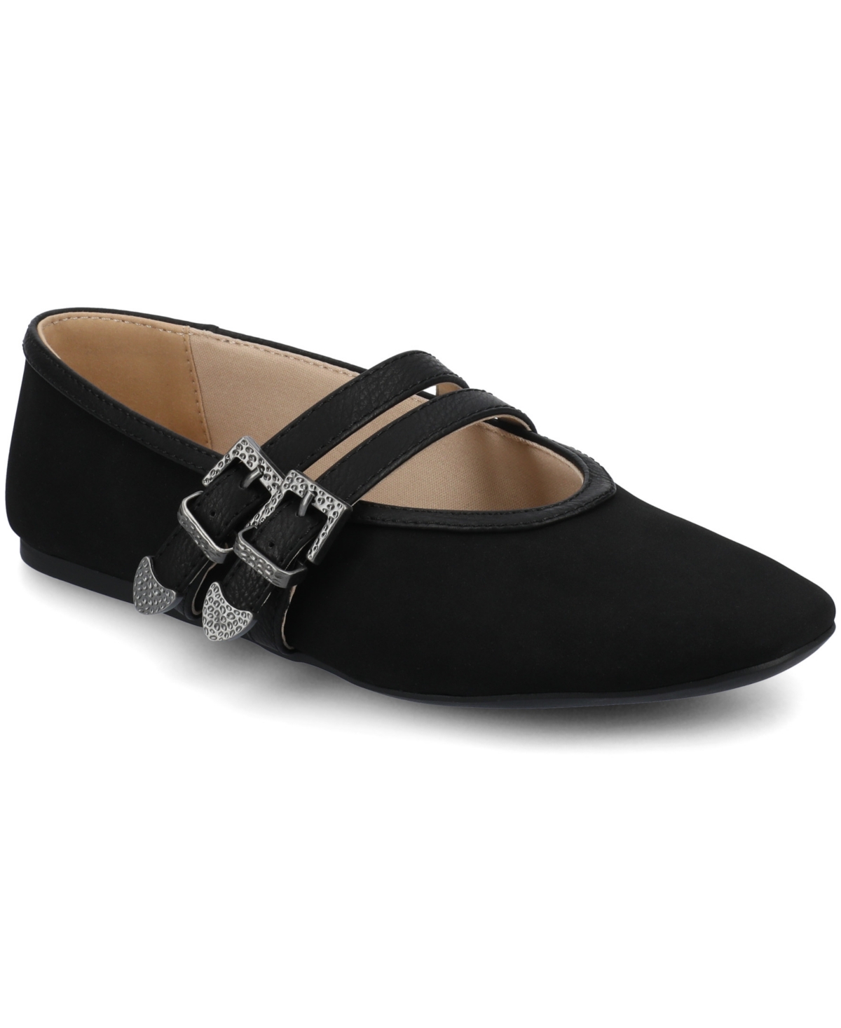 Journee Collection Women's Florene Almond Toe Mary Jane Casual Flats