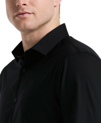 Men's Slim-Fit Long-Sleeve Button-Front Dobby Cotton Shirt