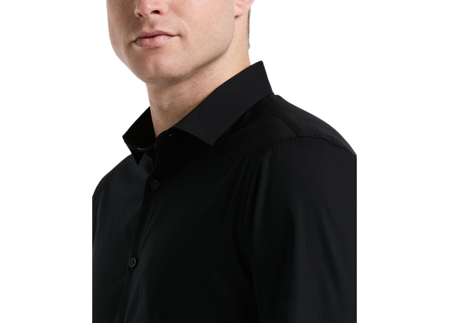 Men's Slim-Fit Long-Sleeve Button-Front Dobby Cotton Shirt