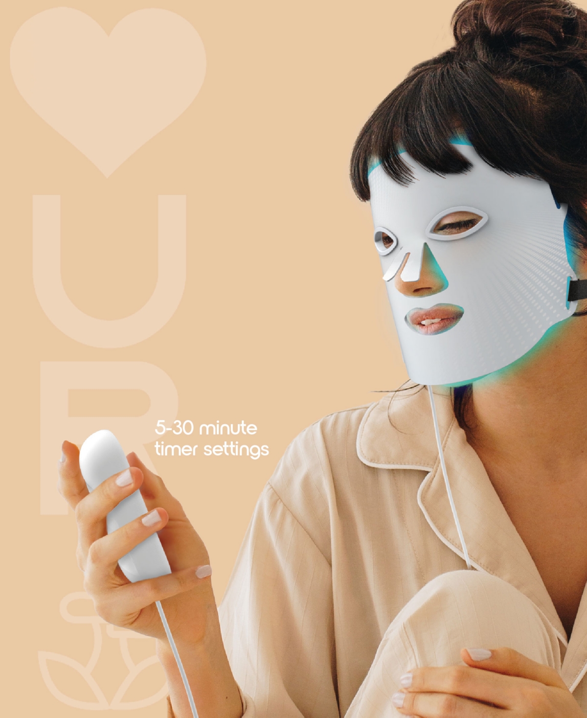 Tzumi Slf Red Light Therapy Cordless Multiple-color Led Mask In White