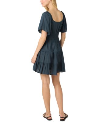 Juniors' Layken Short-Sleeve Solid Mini Dress