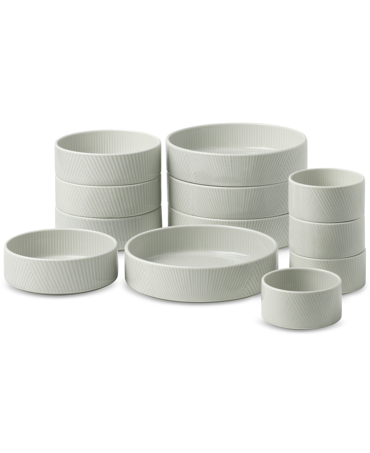 Modulus 12 Pc. Porcelain Bowl Set, Service for 4 - White