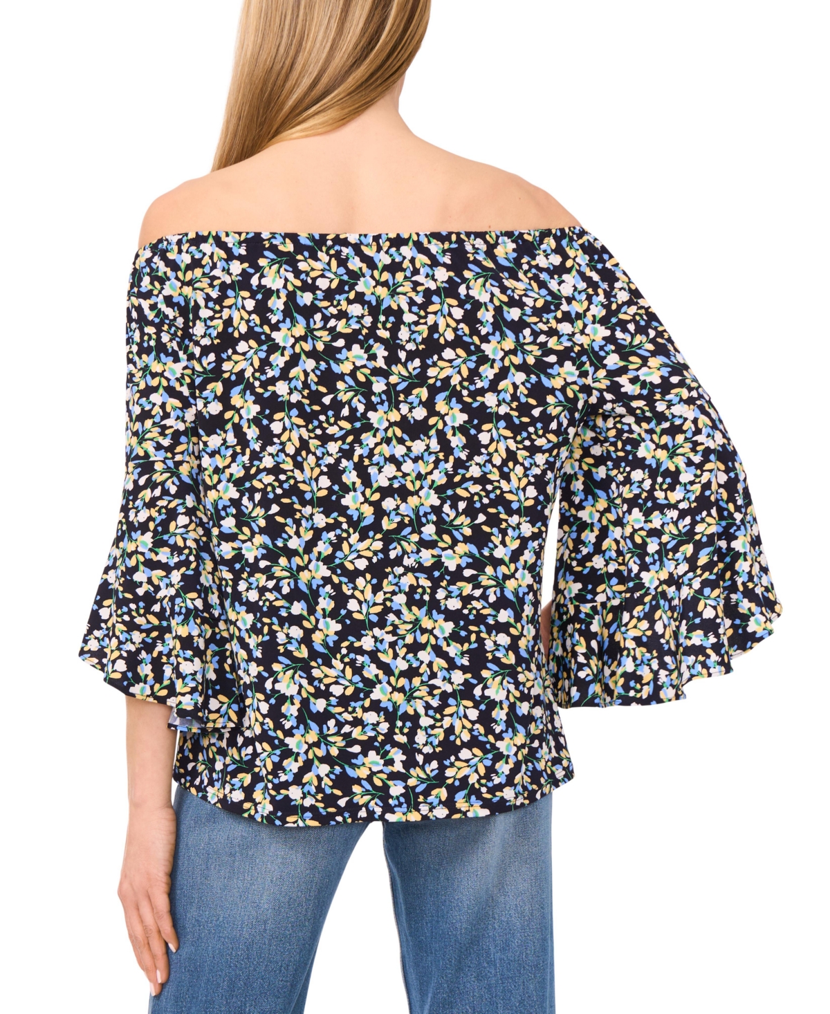 Vince Camuto Off The Shoulder Flutter Sleeve Top In Classic Navy