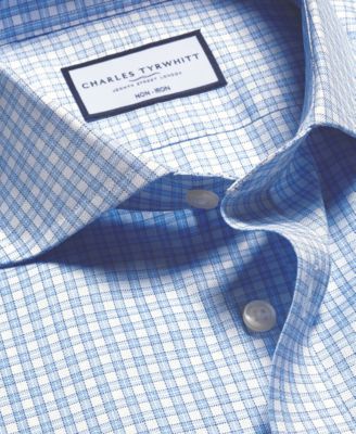 Men's Slim-Fit Non-Iron Check Twill Dress Shirt