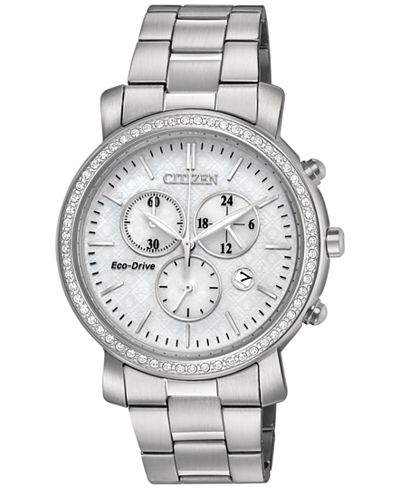 Citizen Women's Chronograph Eco-Drive Stainless Steel Bracelet Watch 41mm FB1410-58A
