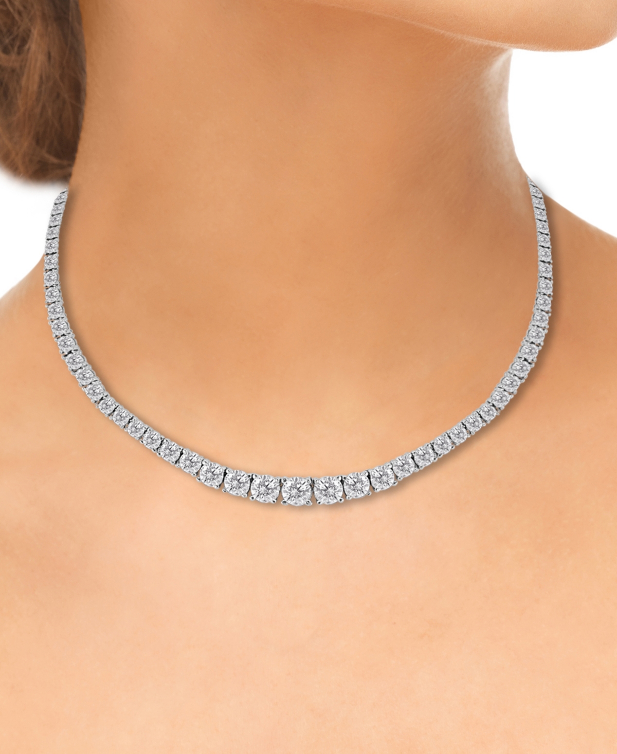 MACY'S DIAMOND TENNIS NECKLACE (8 CT. T.W.) IN 14K WHITE GOLD 