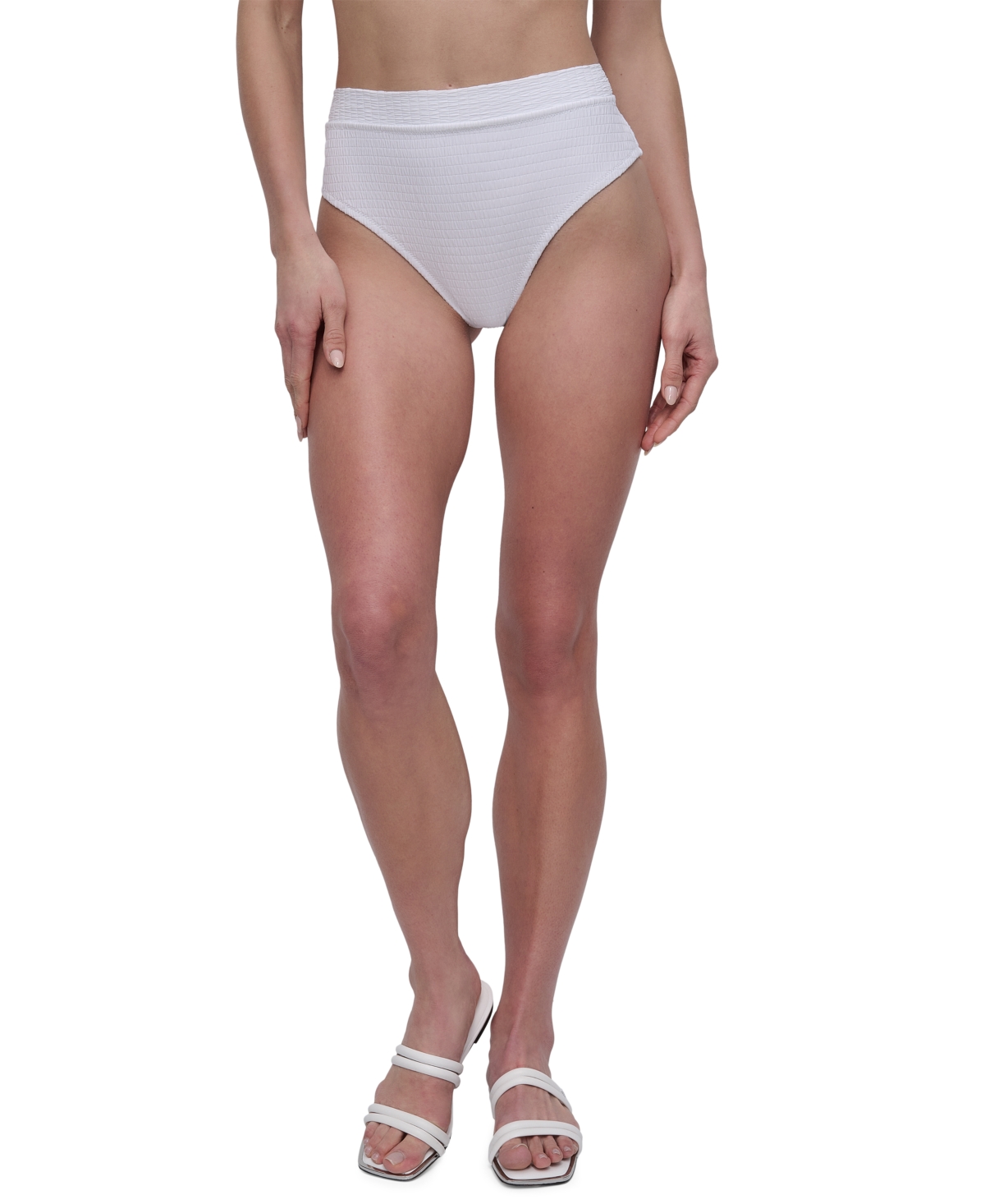 Women's High Waist Bikini Bottoms - Black Texture