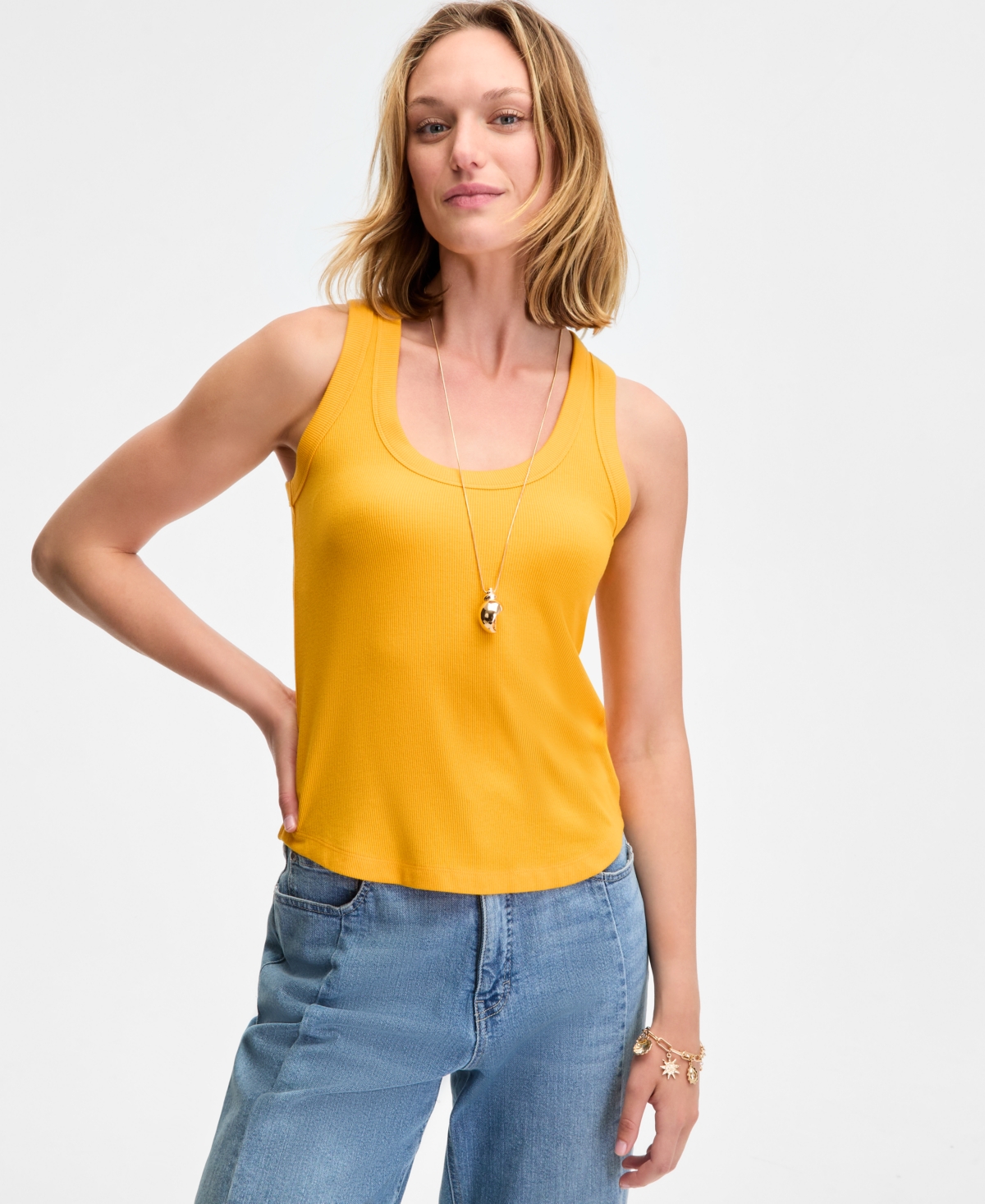 On 34th Women's Deep Curved-hem Tank Top, Exclusively At Macy's