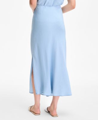 Women's Chambray Maxi Slip Skirt, Exclusively at Macy's