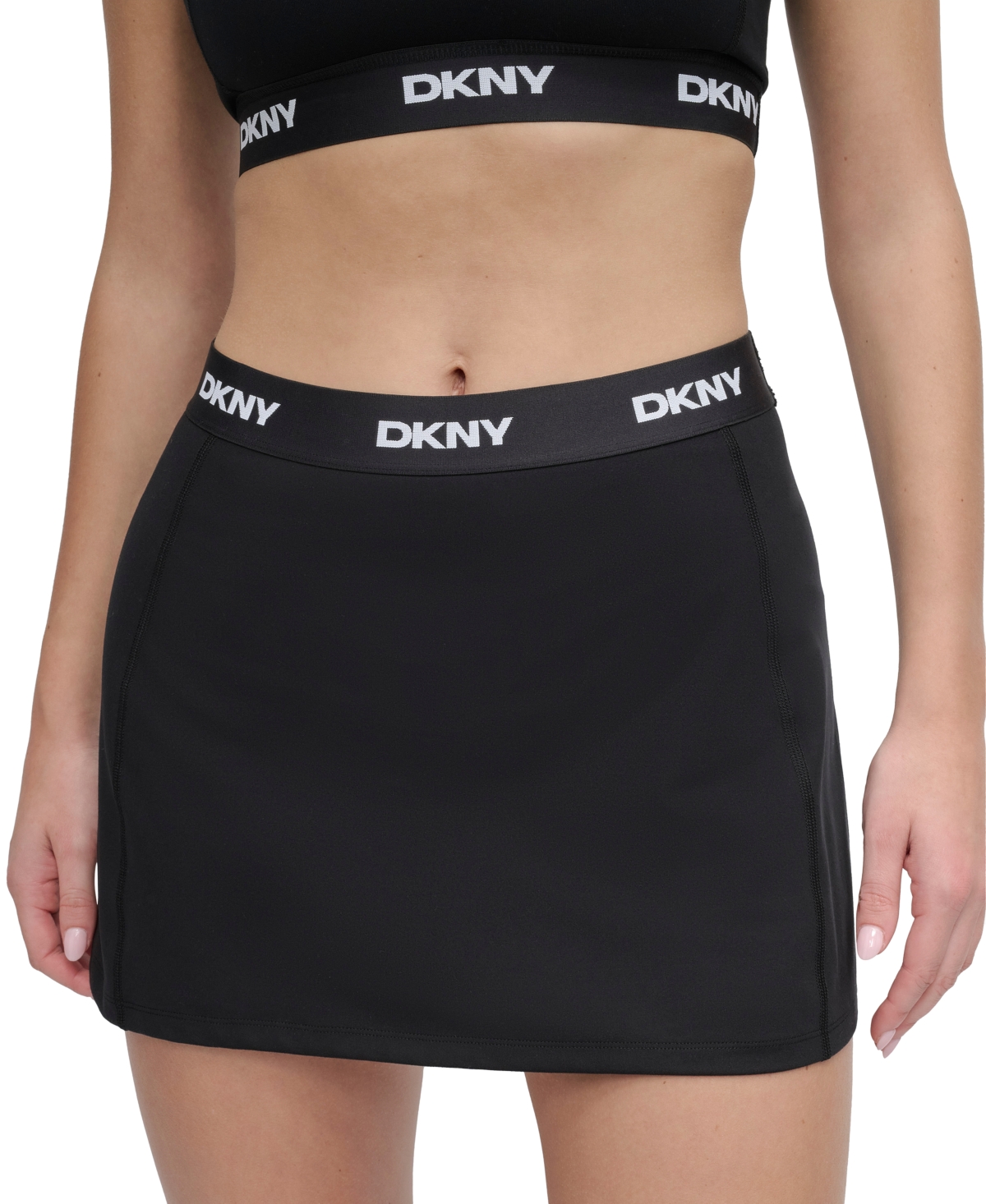 Dkny Sport Women's Logo-waistband Balance Compression Skort