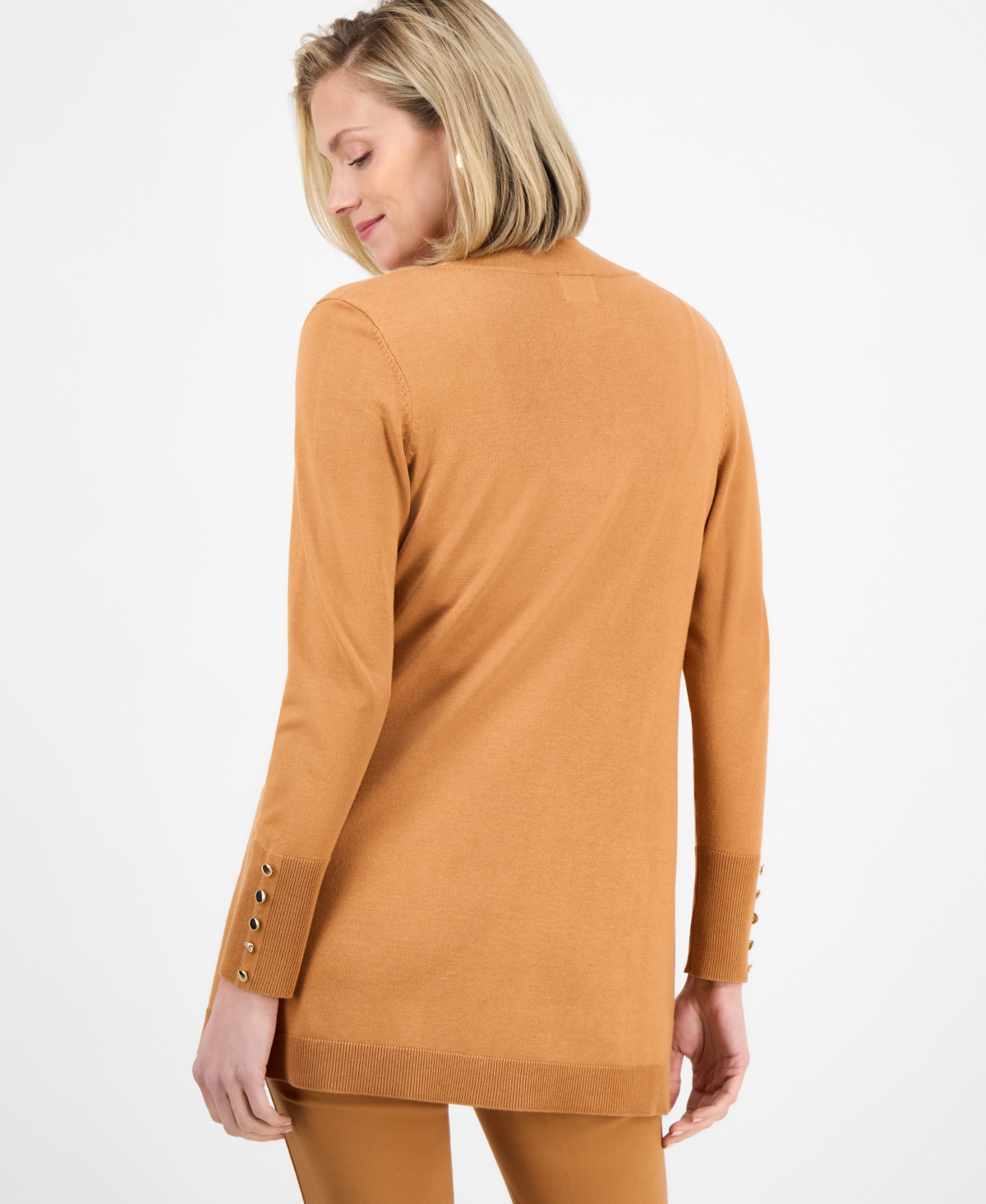 Shop Jm Collection Women's Button-sleeve Flyaway Cardigan, Exclusively At Macy's
