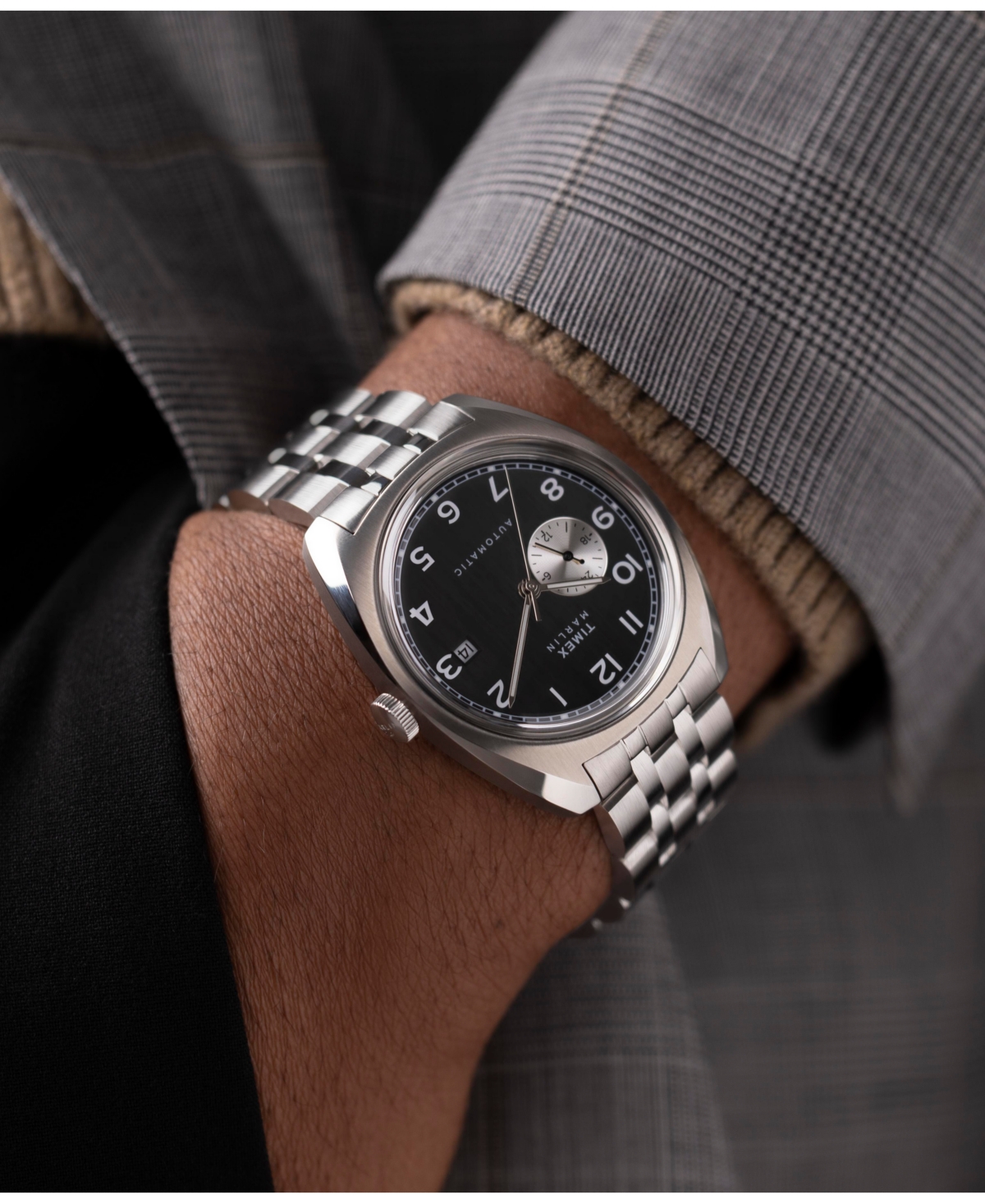 Timex ® Marlin Mod Retro Automatic Bracelet Watch, 39mm In Silver Tone