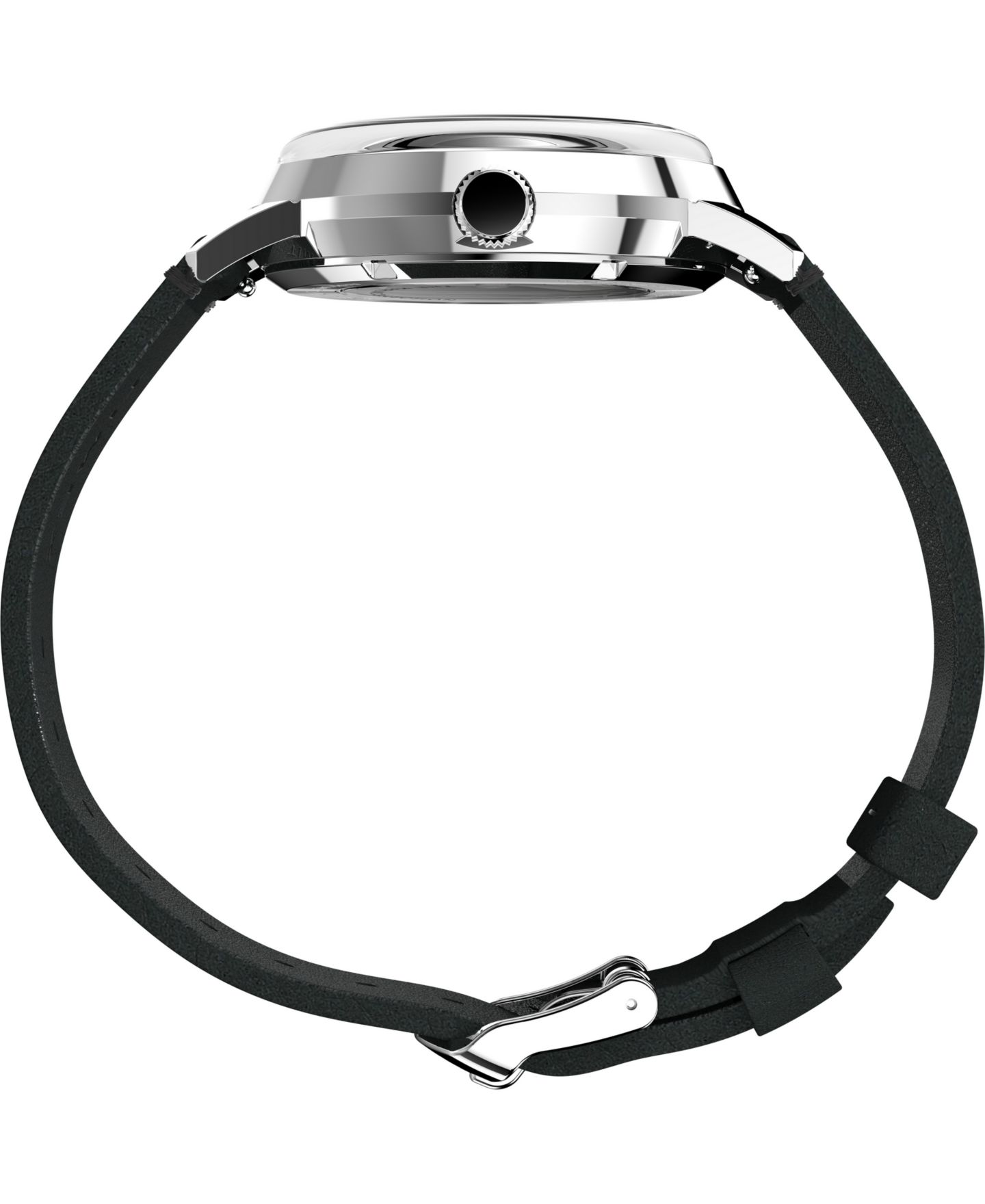 Мужские часы Timex Mechanical Automatic Black Leather Strap Watch, 40mm — фото 2