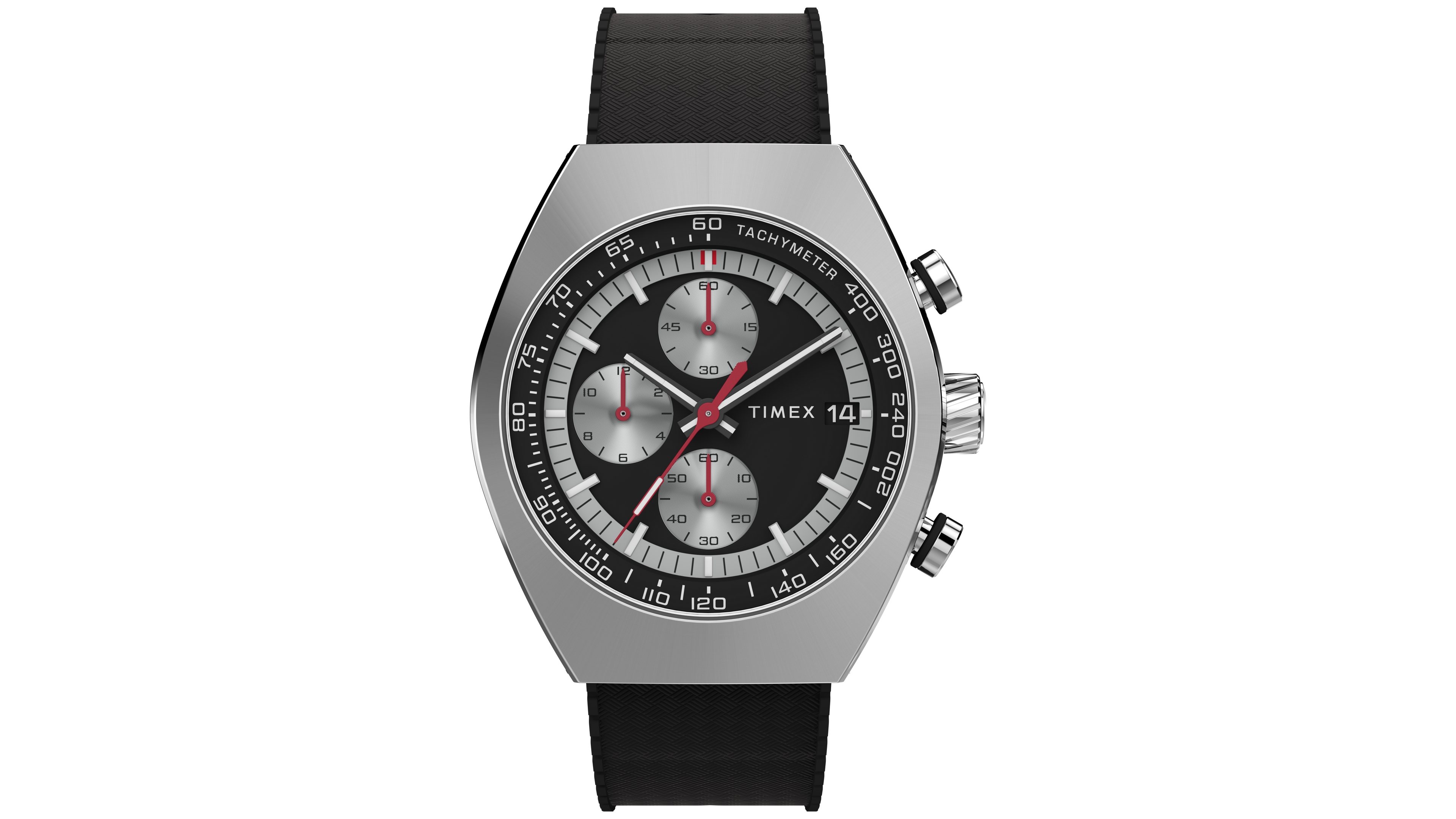 Timex Men's Analog Black Rubber Strap Watch, 42mm