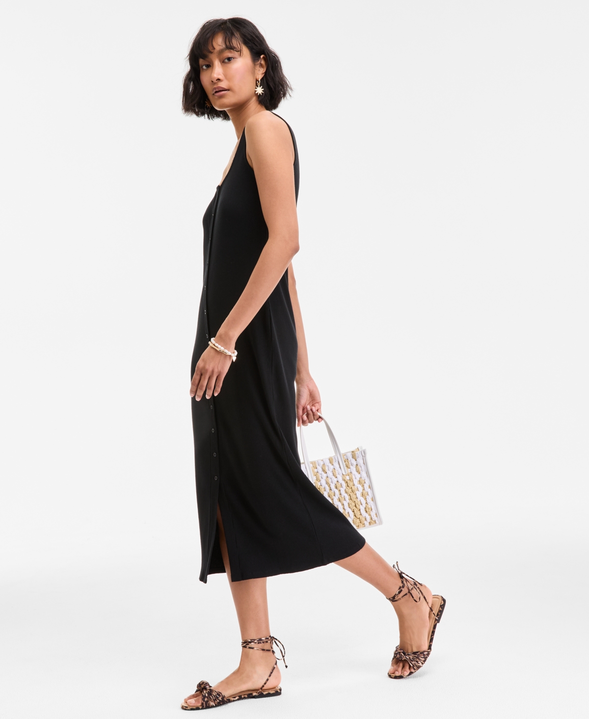 On 34th Women's Rib-knit Button Down Midi Dress, Exclusively At Macy's