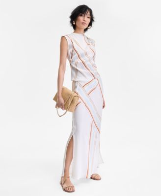 Women's Striped Cap-Sleeve Top, Exclusively at Macy's