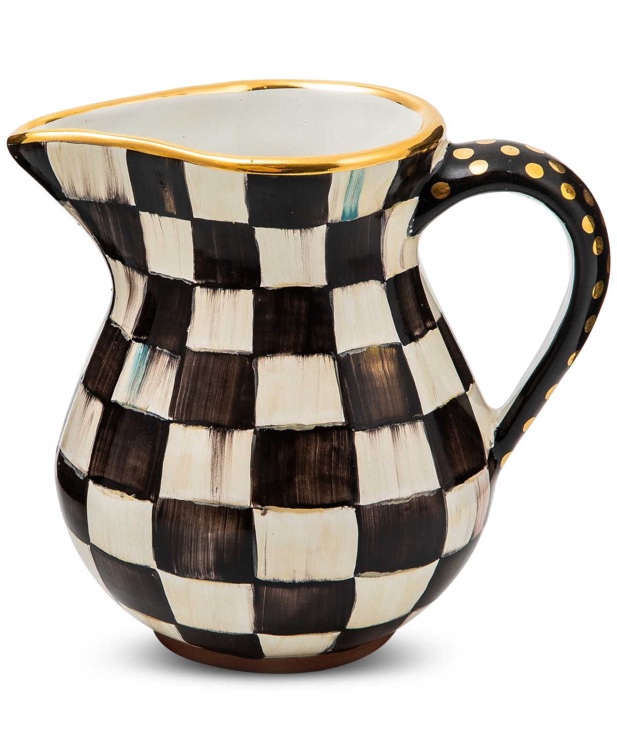 MACKENZIE-CHILDS COURTLY CHECK CERAMIC PORTLY PITCHER 