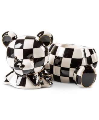 Courtly Check Bear Ceramic Cookie Jar