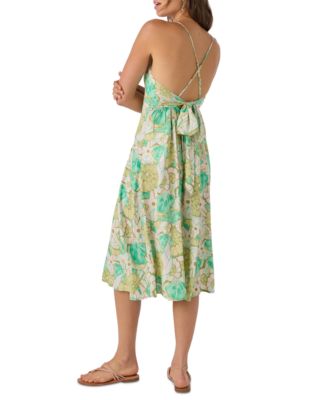 Juniors' Leona Tie-Back Sleeveless Midi Dress