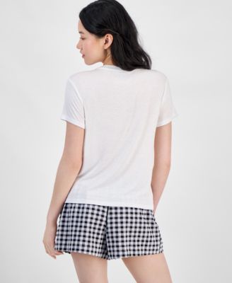 Juniors' Hibiscus Graphic T-Shirt