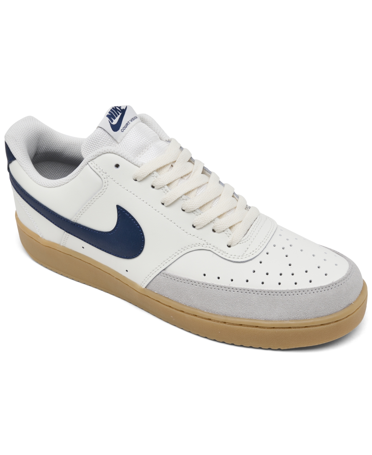 Nike Men #39 s Court Vision Low Casual Sneakers From Finish Line In Sail