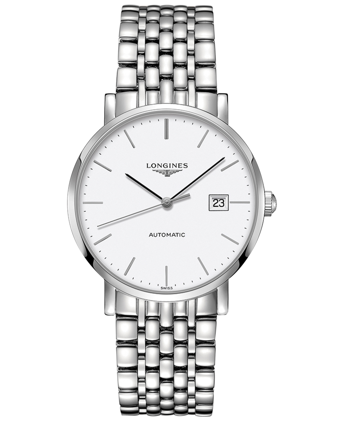 Shop Longines Men's Swiss Automatic The  Elegant Collection Stainless Steel Bracelet Watch 39mm L49104126 In No Color