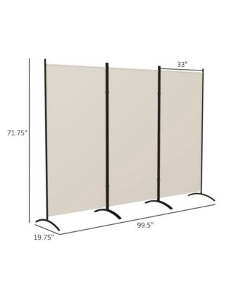 6' 3 Panel Room Divider, Indoor Privacy Screen for Home, Light