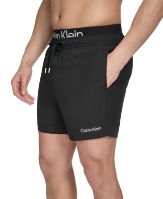 Men's Logo Elastic Waist Modern Euro 5" Volley Swim Trunks