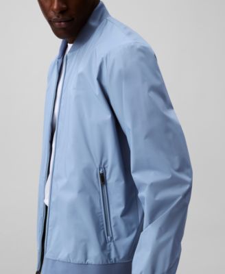 Men's Logo-Print Matte Bomber Jacket