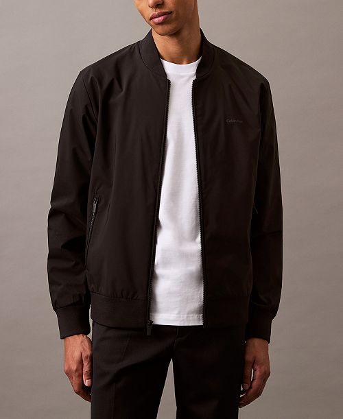 alfani Calvin Klein Men's Logo-Print Matte Bomber Jacket Men's Fashion & Accessories
