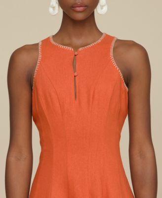 Women's Panelled Halter Swing Dress